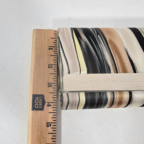 Bijoux Terner Clutch Purse Evening Hand Bag Multicolored Striped Fabric Silver - Picture 9 of 11